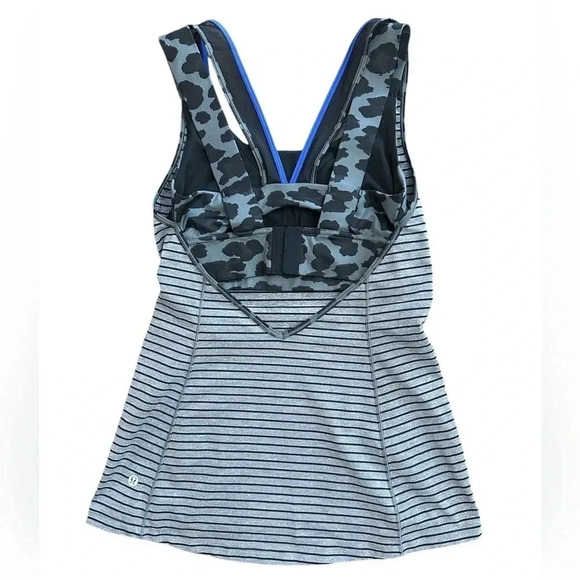 Lululemon Super Sport Tank Size 6 Stripe Cherry Cheetah Black Gray Athletic - Picture 3 of 7